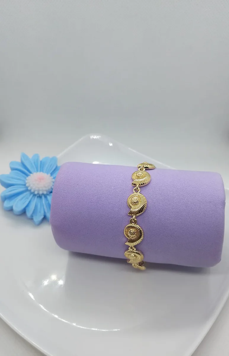 Pulsera Caracoles Dorada Rodio