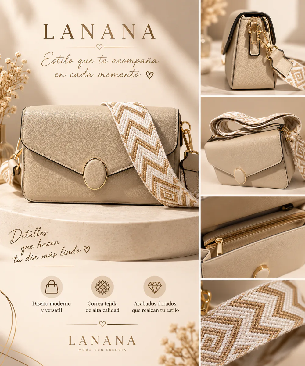 Bolso Beige Correa Tejida 🤍✨
